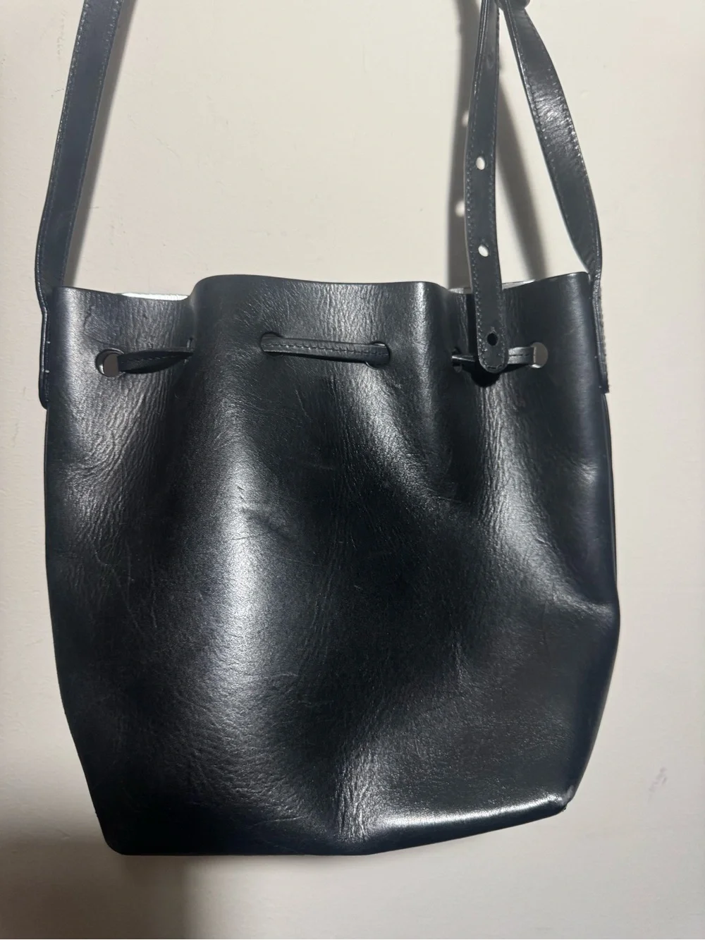 MANSUR GAVRIEL Black Leather Mini Bucket Bag